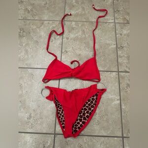 LETARTE RED SWIMSUIT SET